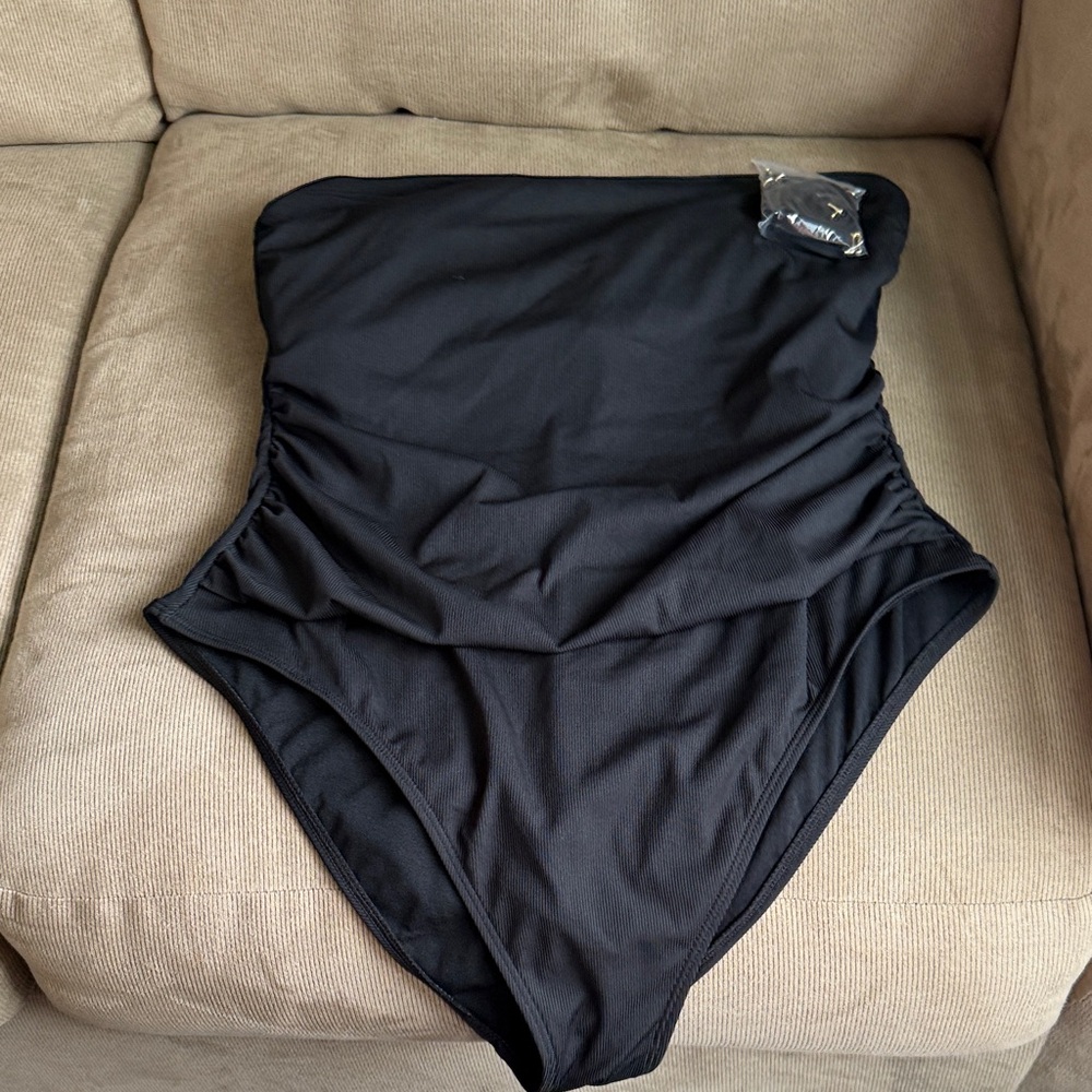 Black Strapless Swimsuit